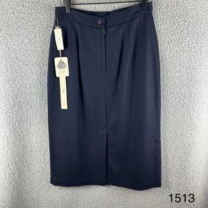 Sag Harbor Vintage Women’s Size 28‎ Made in USA Wool Navy Blue Skirt NWT